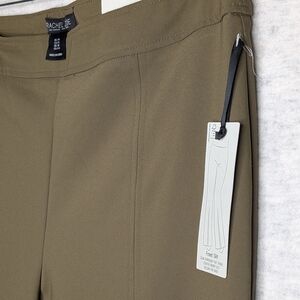 Rachel Zoe Khaki Front Slit Trousers Sz 14 High Rise